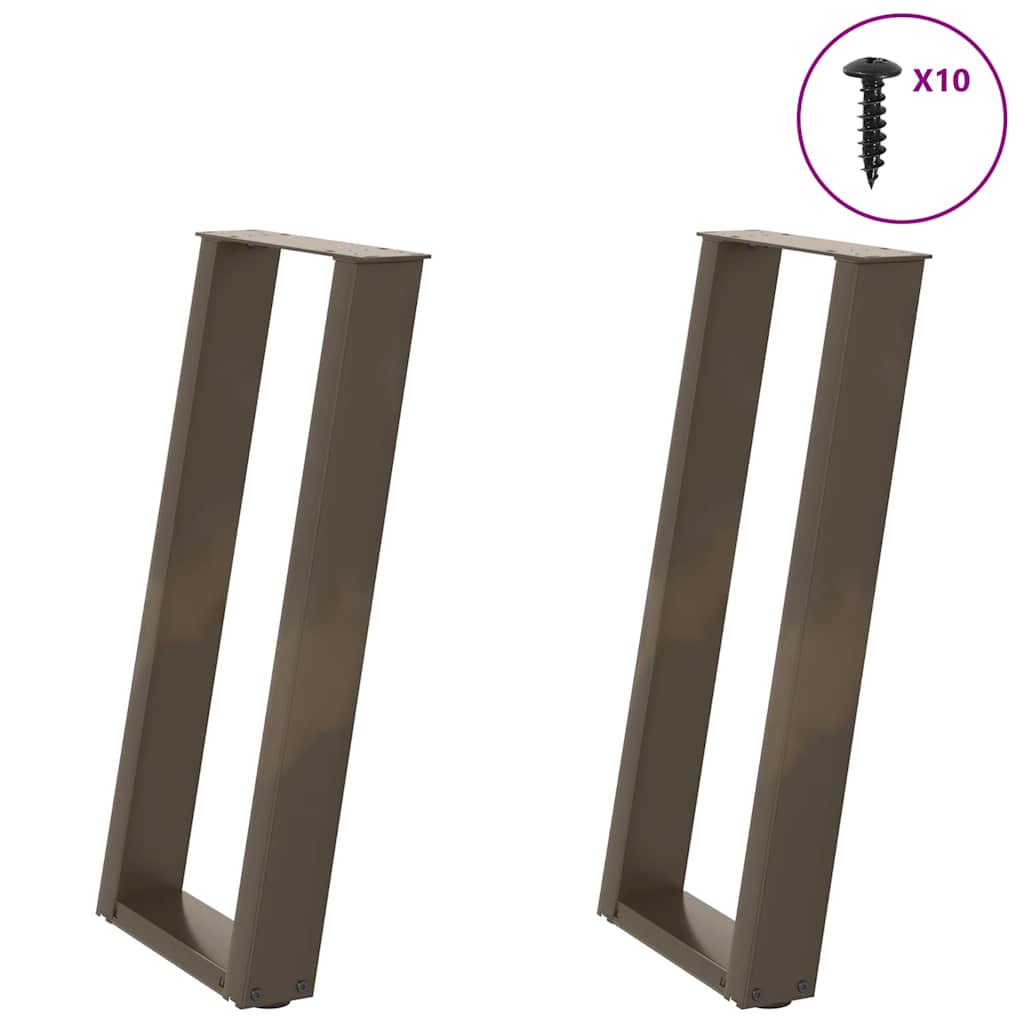 Konsollbordben U-formet 2 stk naturstål 28 x (72-73) cm stål