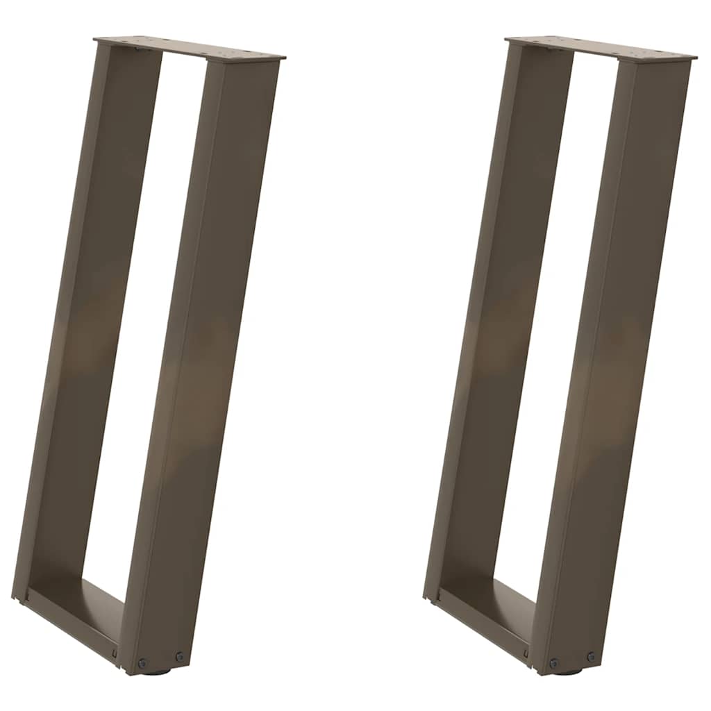 Konsollbordben U-formet 2 stk naturstål 28 x (72-73) cm stål
