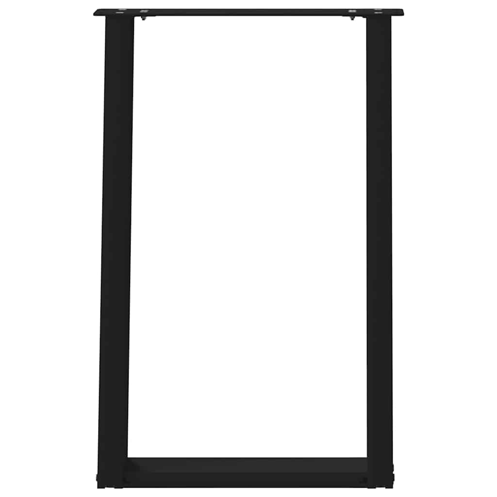 Spisebordben U-formet 2 stk svart 50x(72-73) cm stål
