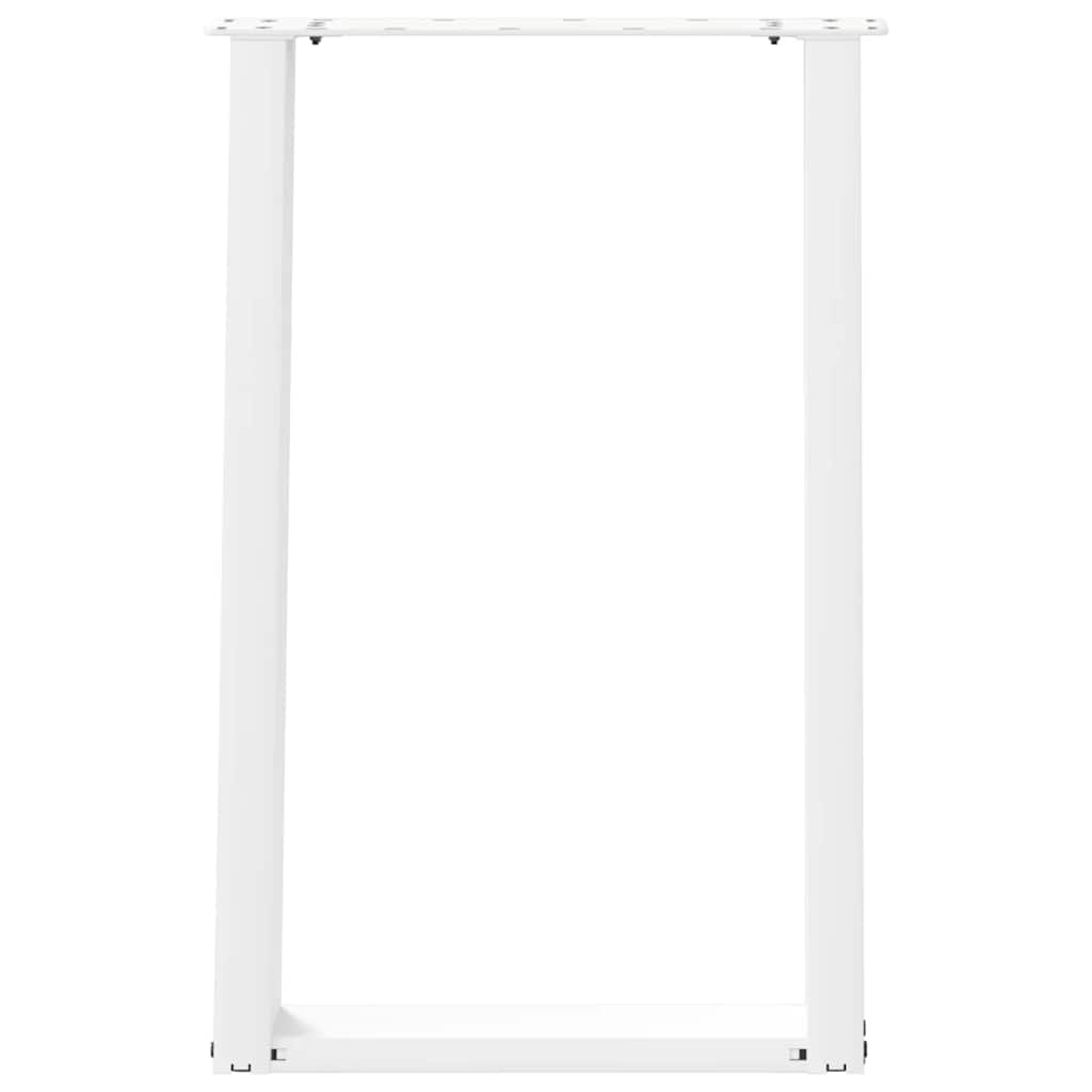 Spisebordben U-formet 2 stk hvit 50x(72-73) cm stål