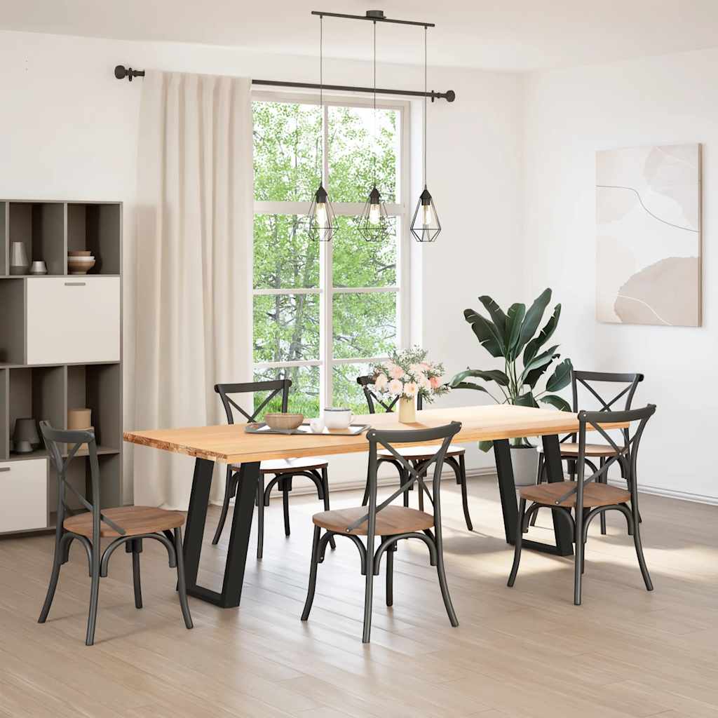 Spisebordben U-formet 2 stk svart 60 x (72-73) cm stål