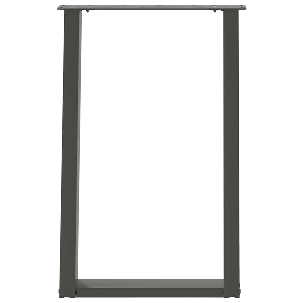 Spisebordben U-formet 2 stk antrasitt 60 x (72-73) cm stål