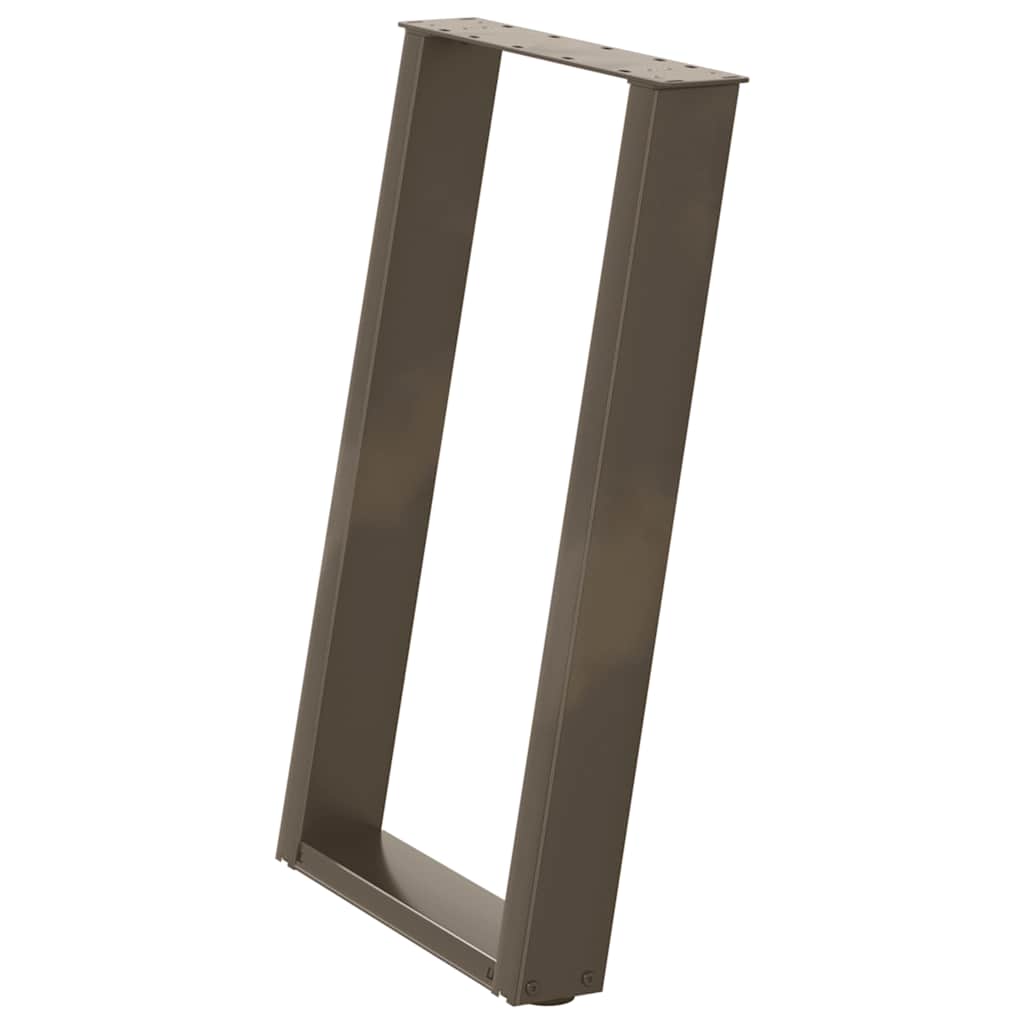 Spisebordben U-formet 2 stk naturstål 60 x (72-73) cm stål