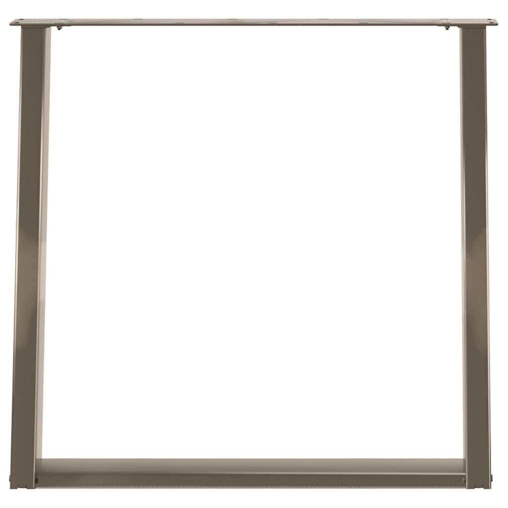 Spisebordben U-formet 2 stk naturstål 70 x (72-73) cm stål