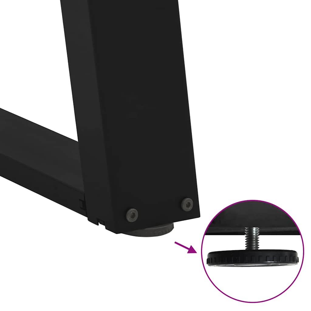 Spisebordben U-formet 2 stk svart 80x(72-73) cm stål