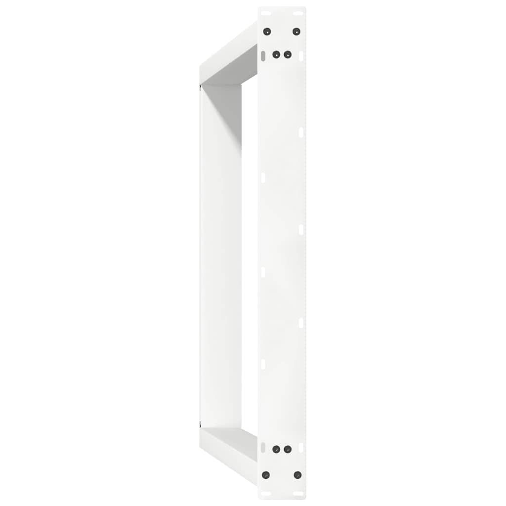 Spisebordben U-formet 2 stk hvit 80x(72-73) cm stål