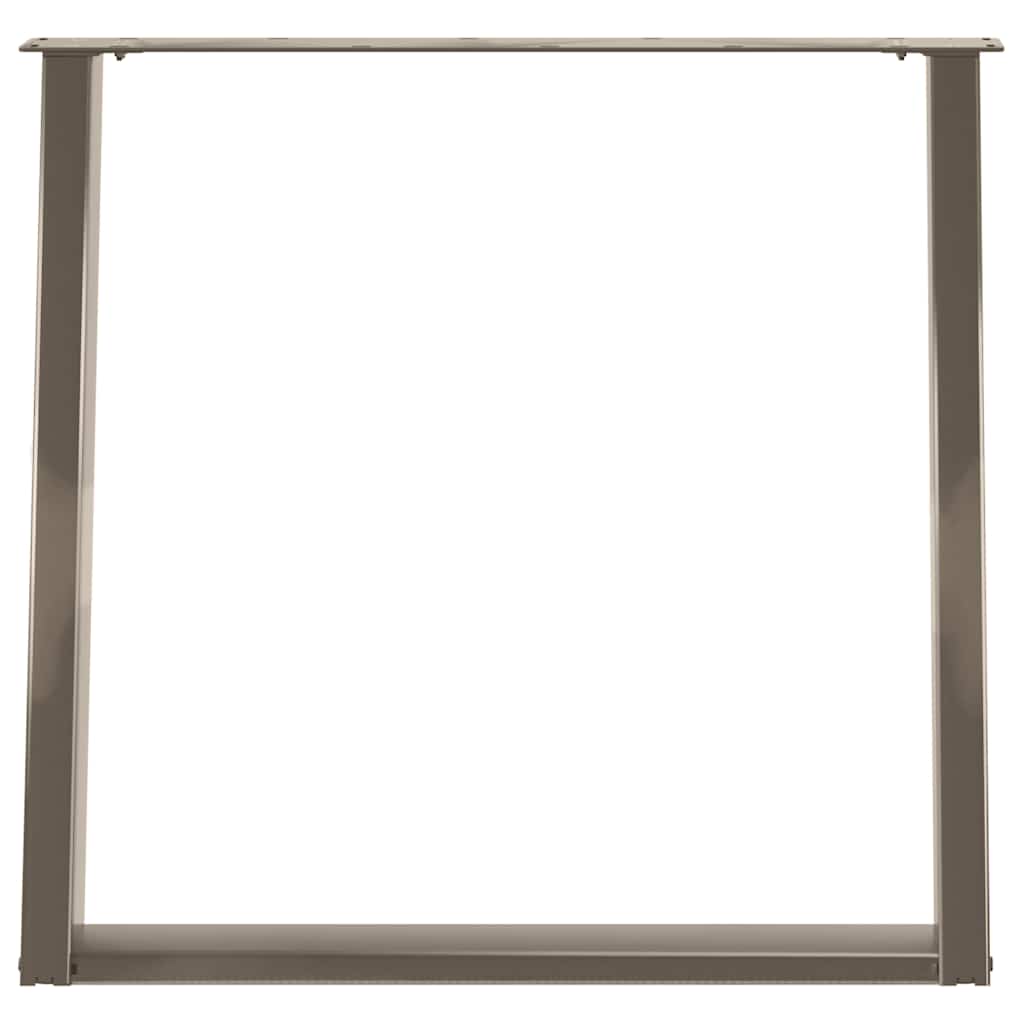 Spisebordben U-formet 2 stk naturstål 80 x (72-73) cm stål