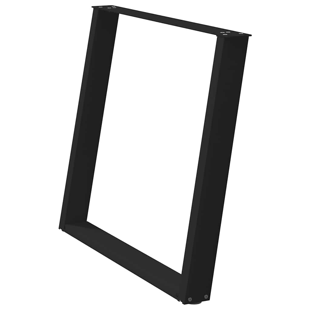 Spisebordben U-formet 2 stk svart 90 x (72-73) cm stål
