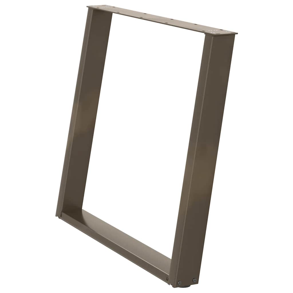 Spisebordben U-formet 2 stk naturstål 90 x (72-73) cm stål