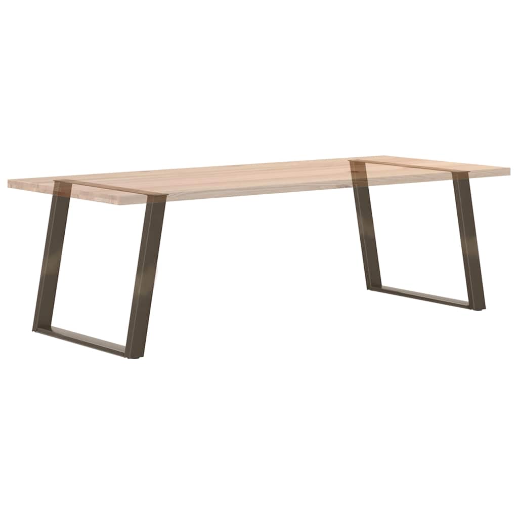 Spisebordben U-formet 2 stk naturstål 90 x (72-73) cm stål