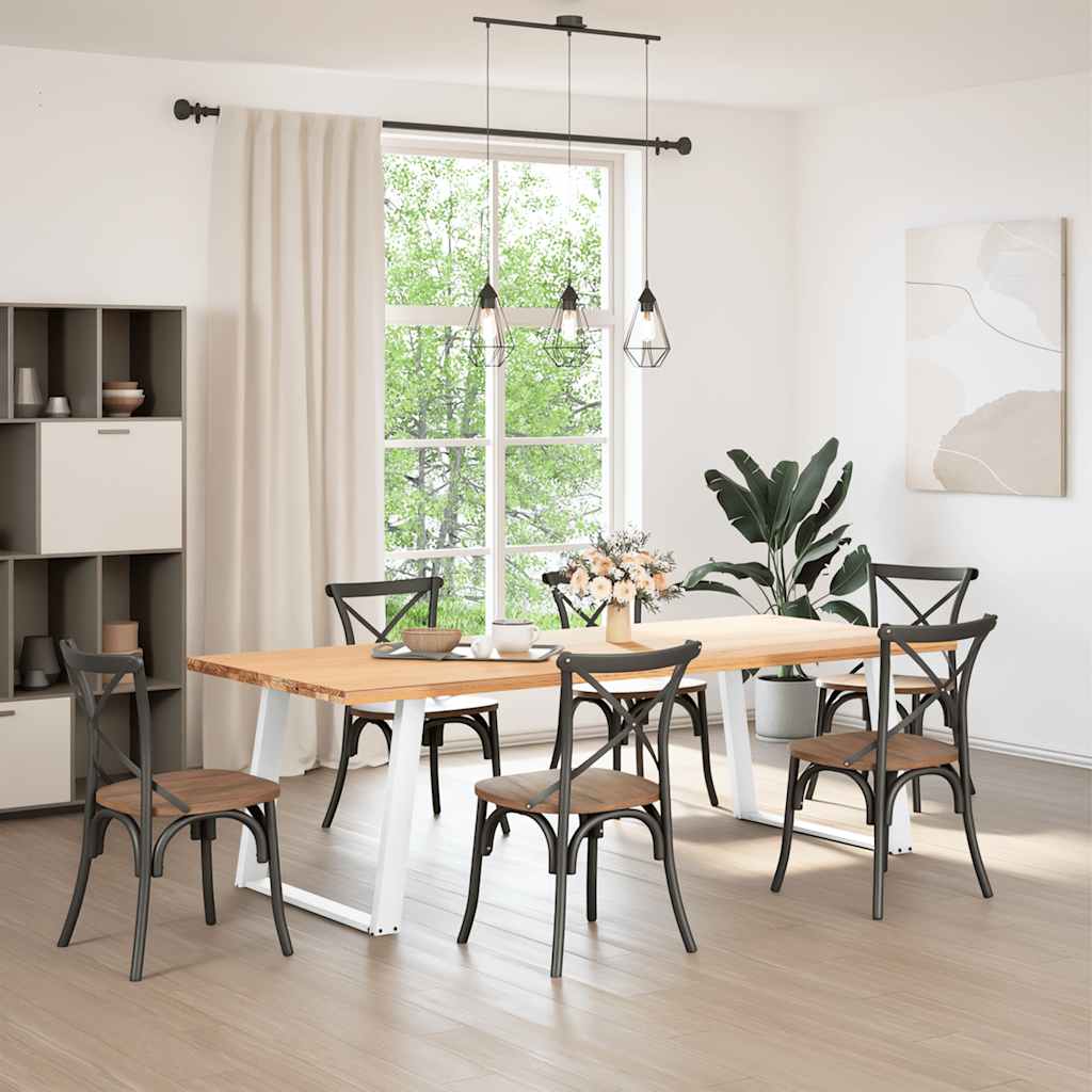 Spisebordben U-formet 2 stk hvit 100x(72-73) cm stål