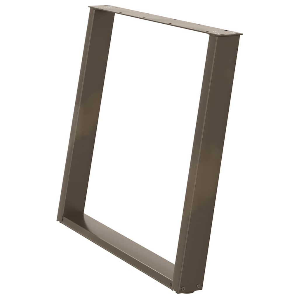 Spisebordben U-formet 2 stk naturstål 100x(72-73) cm stål