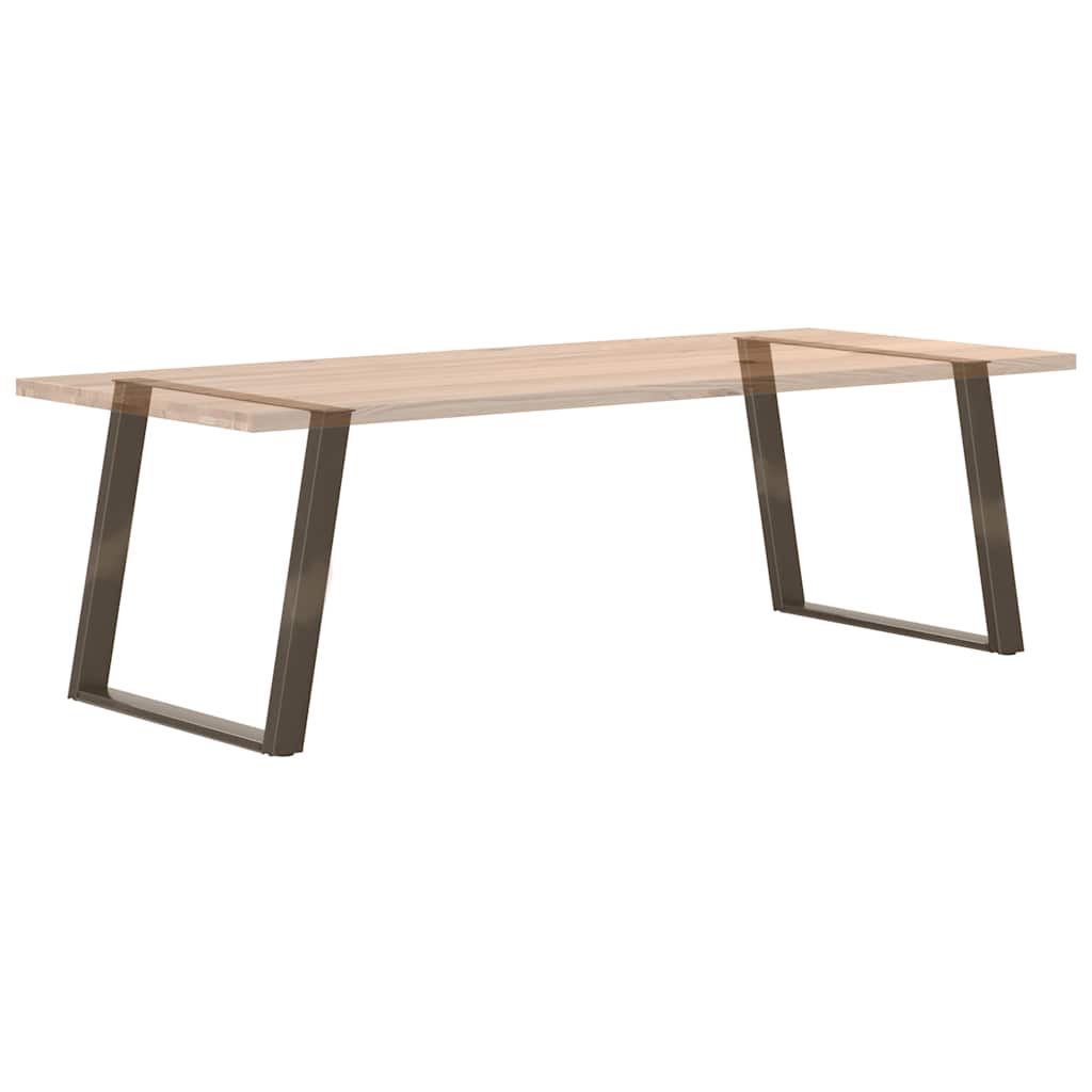 Spisebordben U-formet 2 stk naturstål 100x(72-73) cm stål