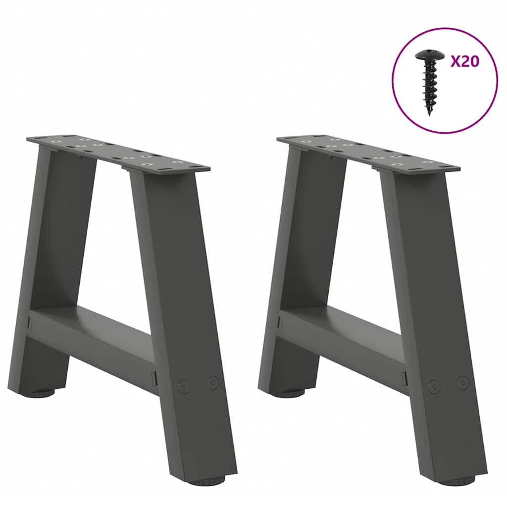 Salongbordben A-formet 2 stk antrasitt 40x(30-31) cm stål