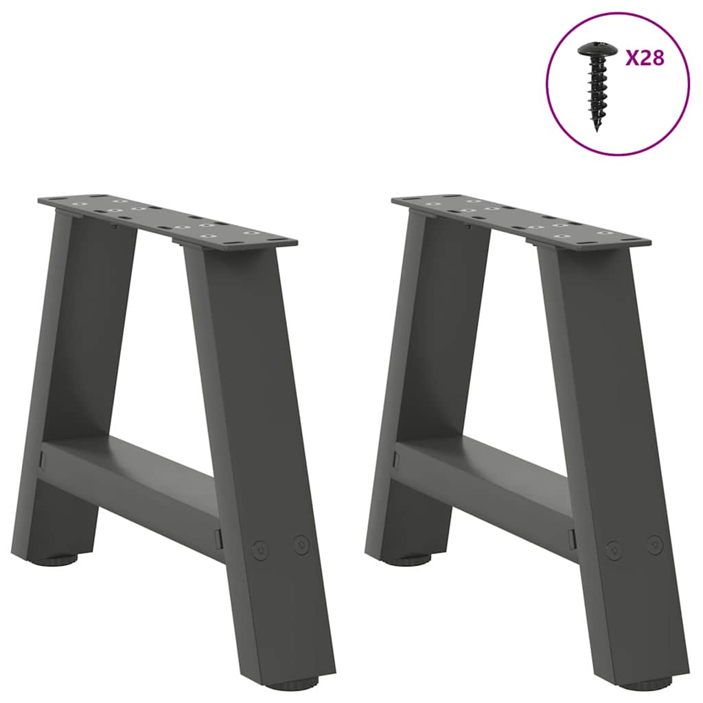 Salongbordben A-formet 2 stk antrasitt 50x(30-31) cm stål
