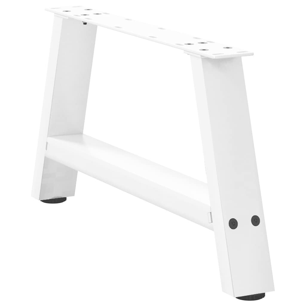 Salongbordben A-formet 2 stk hvit 70x(30-31) cm stål