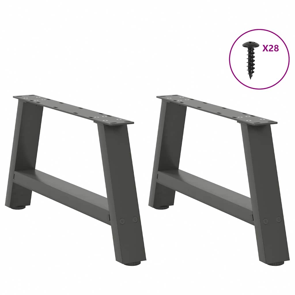 Salongbordben A-formet 2 stk antrasitt 70x(30-31) cm stål