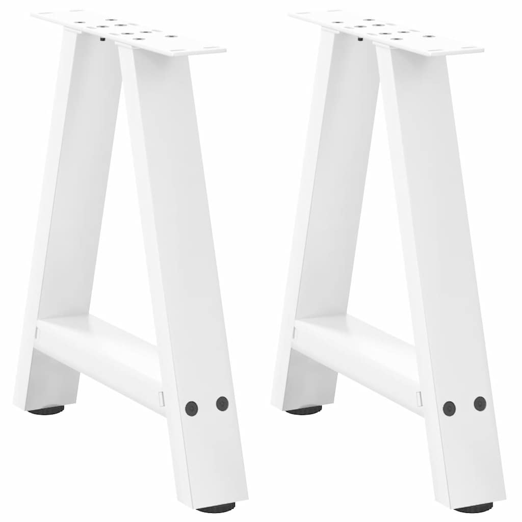 Salongbordben A-formet 2 stk hvit 50x(42-43) cm stål