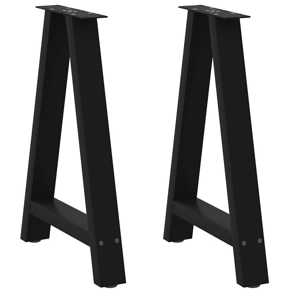 Spisebordben A-formet 2 stk svart 50x(72-73) cm stål