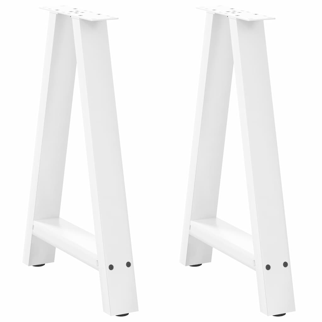 Spisebordben A-formet 2 stk hvit 50x(72-73) cm stål