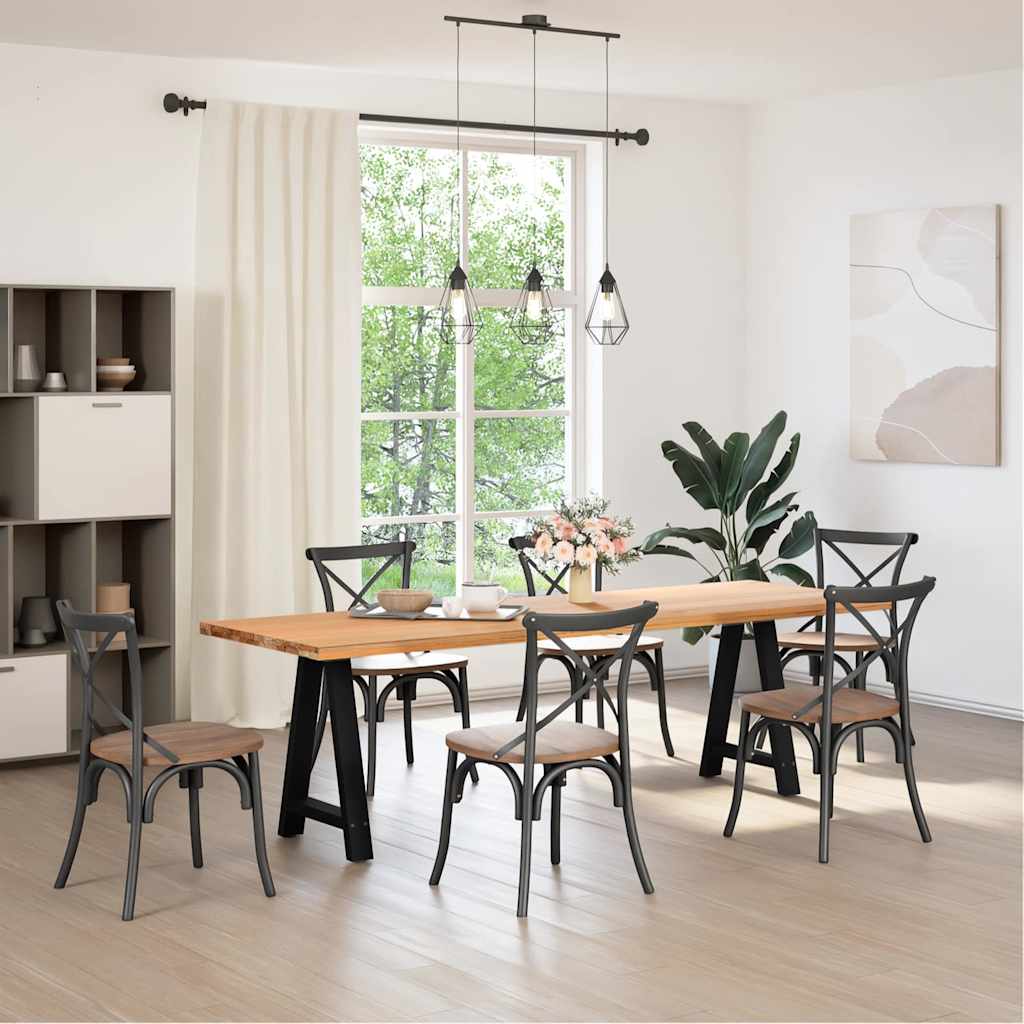 Spisebordben A-formet 2 stk svart 60 x (72-73) cm stål