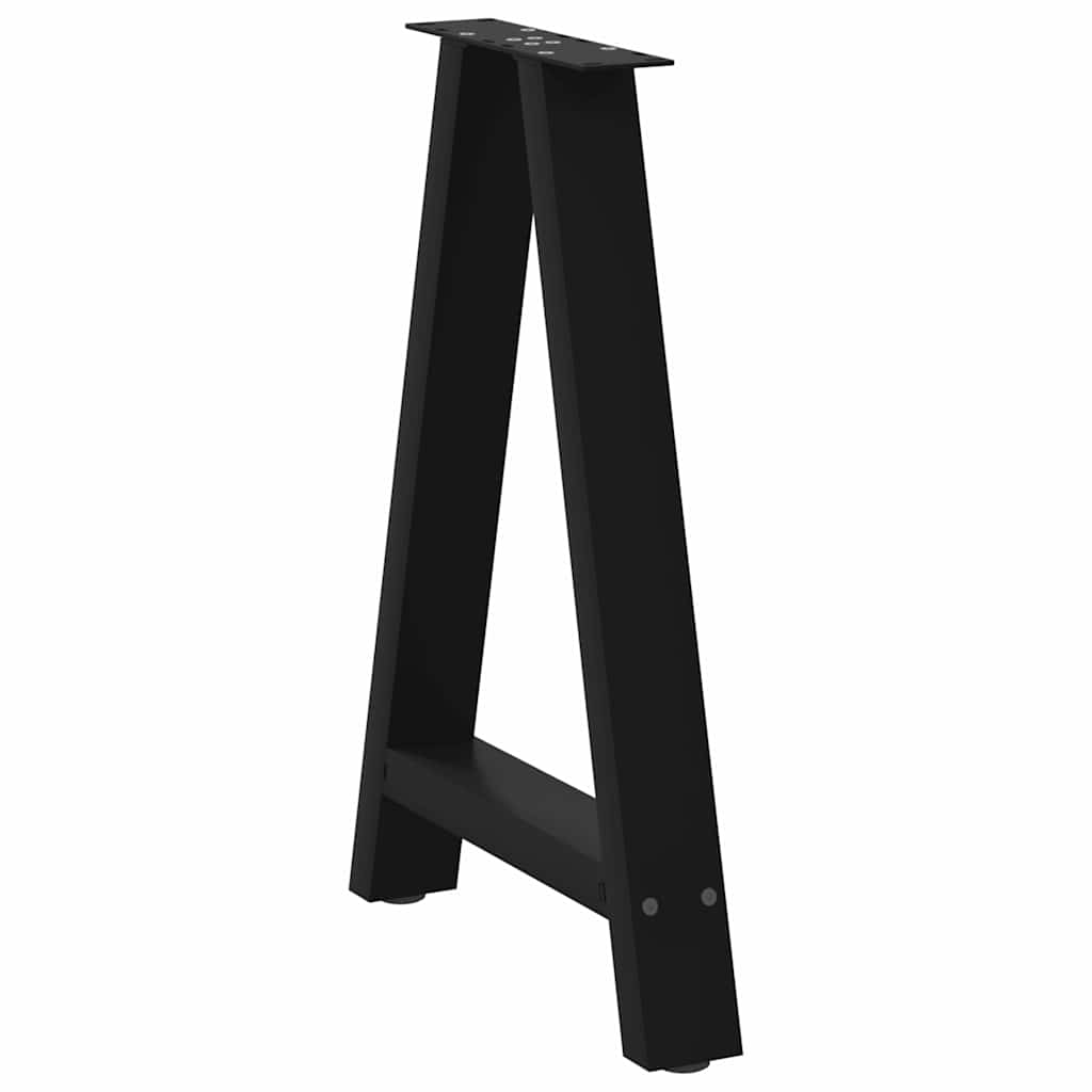 Spisebordben A-formet 2 stk svart 60 x (72-73) cm stål