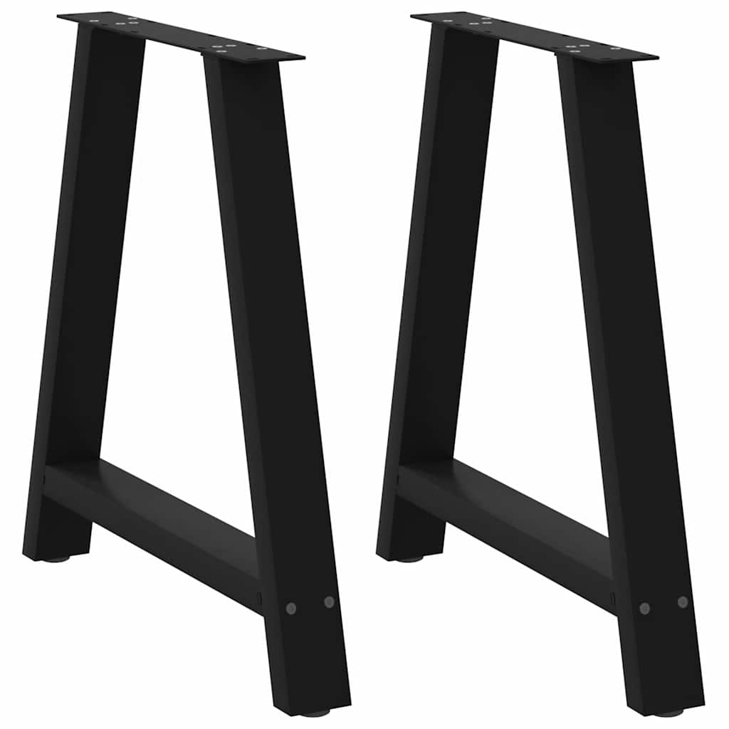 Spisebordben A-formet 2 stk svart 70 x (72-73) cm stål