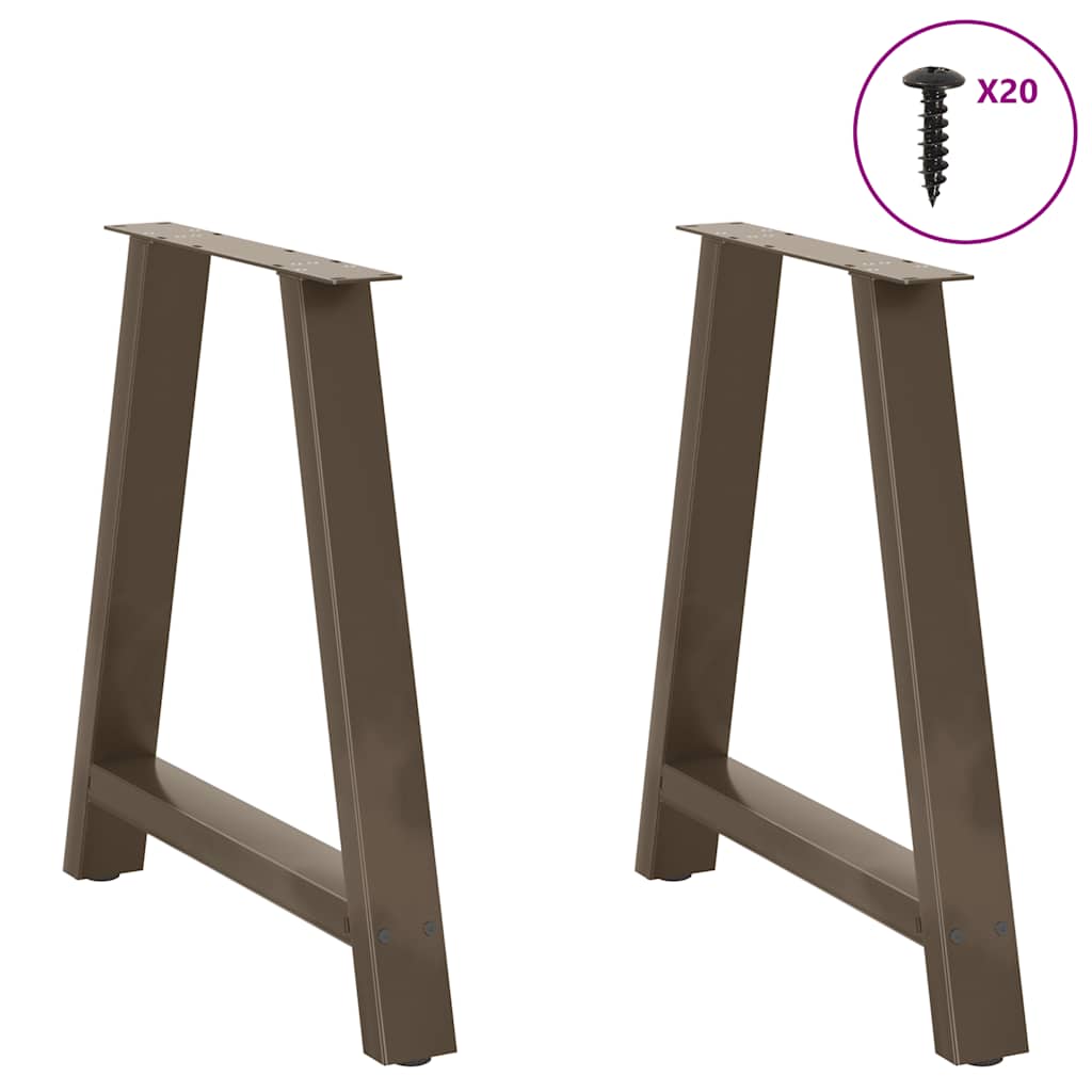 Spisebordben A-formet 2 stk 70 x (72-73) cm stål
