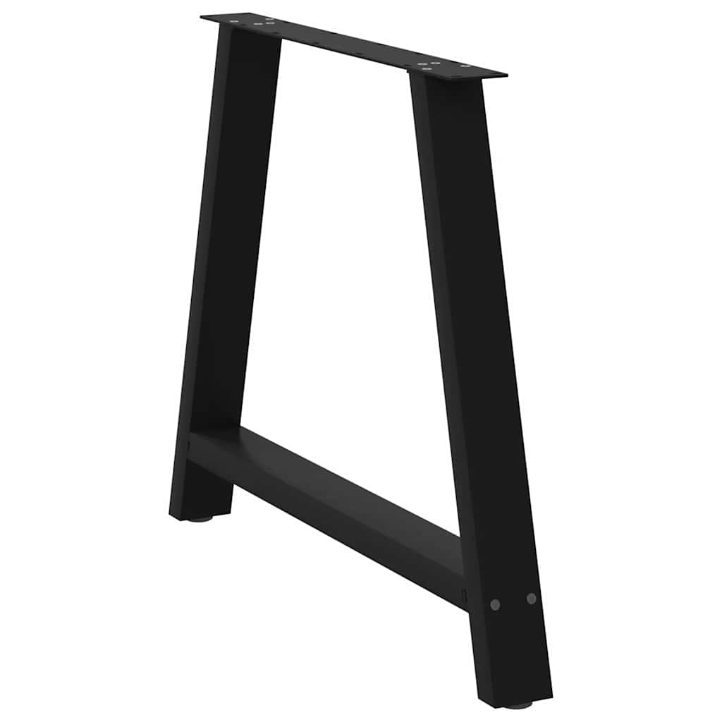 Spisebordben A-formet 2 stk svart 100x(72-73) cm stål