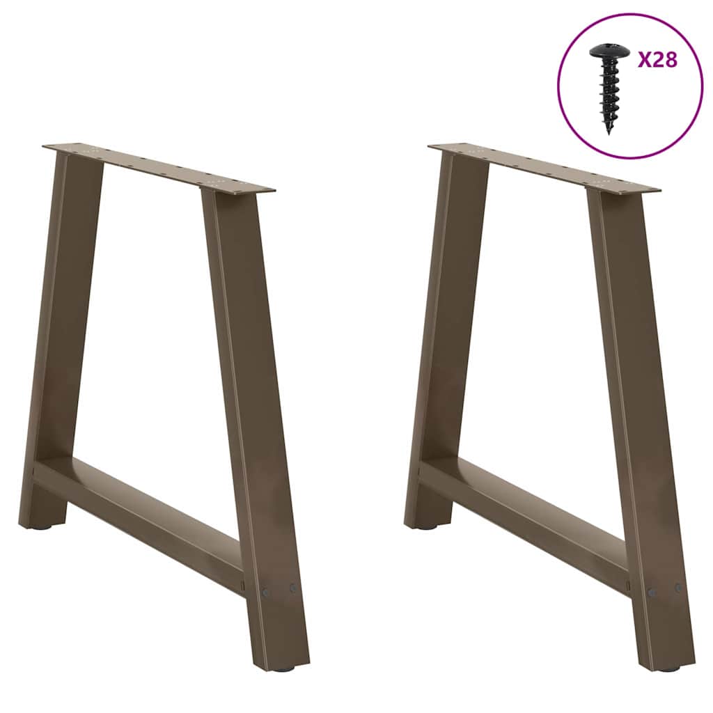 Spisebordben A-formet 2 stk 100x(72-73) cm stål