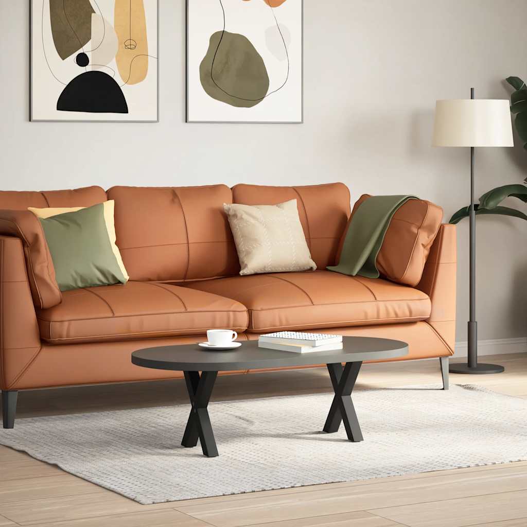 Salongbordben X-formet 2 stk svart 30x(30-31) cm stål