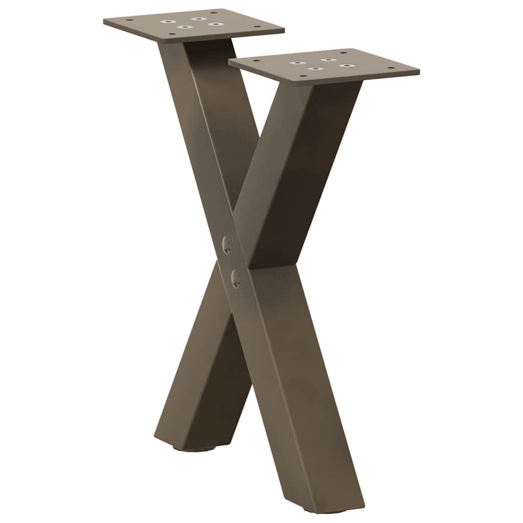 Salongbordben X-formet 2 stk naturstål 37x(30-31) cm stål