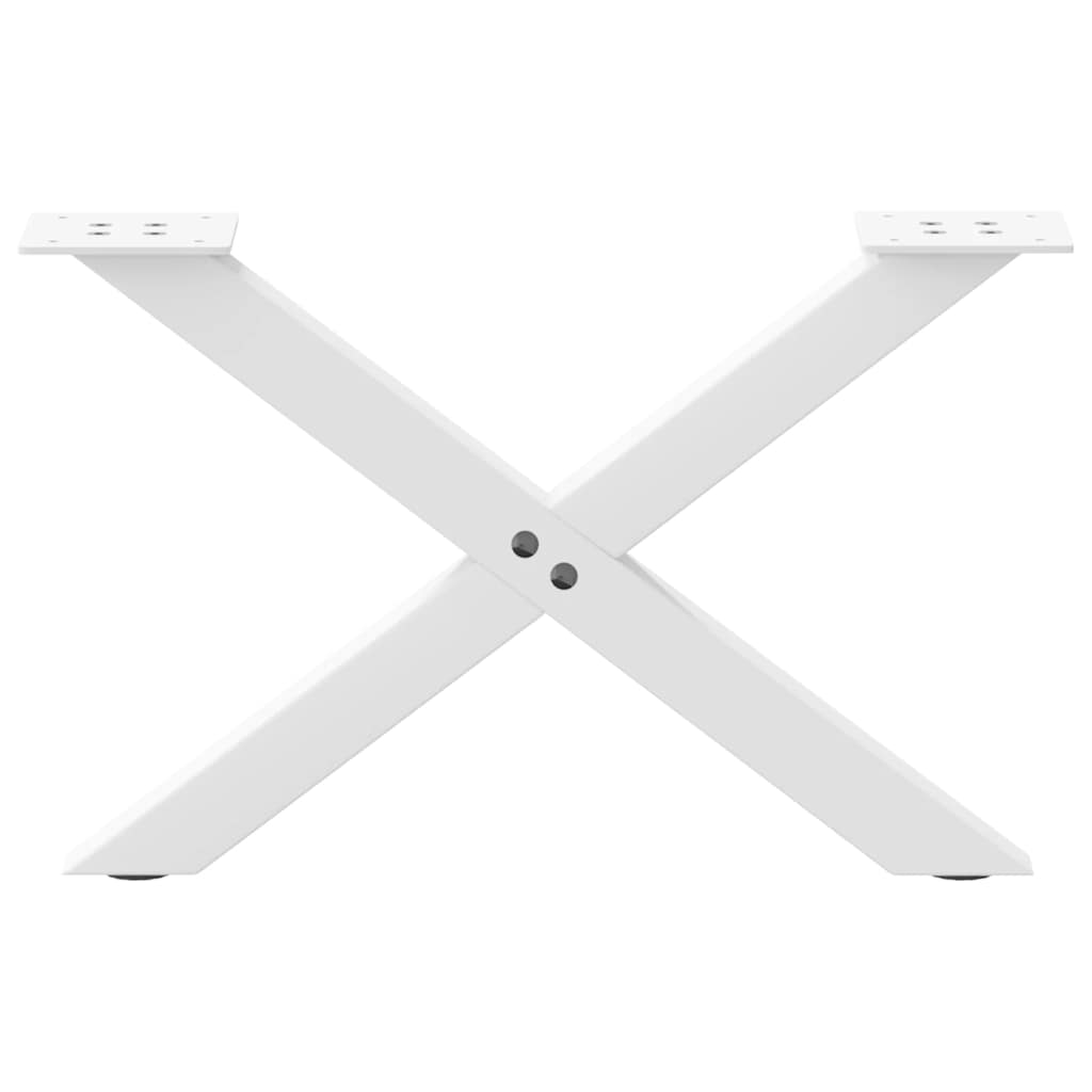 Salongbordben X-formet 2 stk hvit 50x(30-31) cm stål