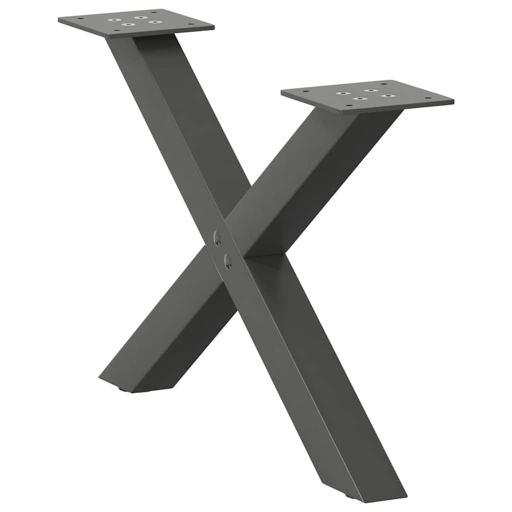 Salongbordben X-formet 2 stk antrasitt 50x(30-31) cm stål