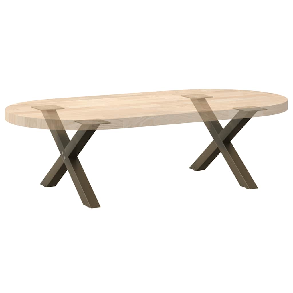 Salongbordben X-formet 2 stk naturstål 50x(30-31) cm stål