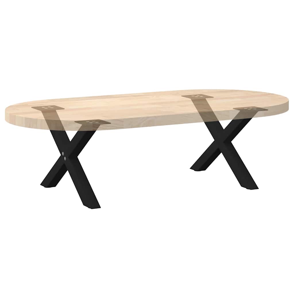Salongbordben X-formet 2 stk svart 60 x (30-31) cm stål