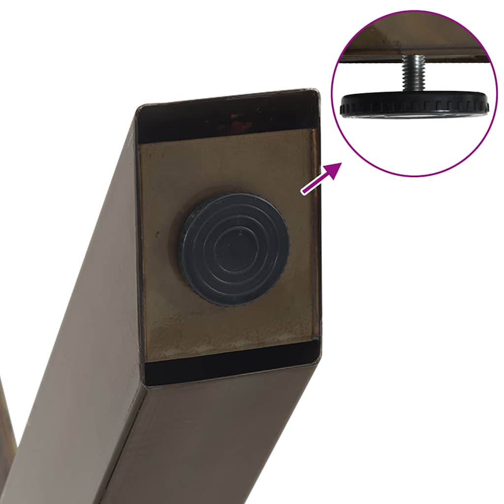 Salongbordben X-formet 2 stk naturstål 60 x (30-31) cm stål