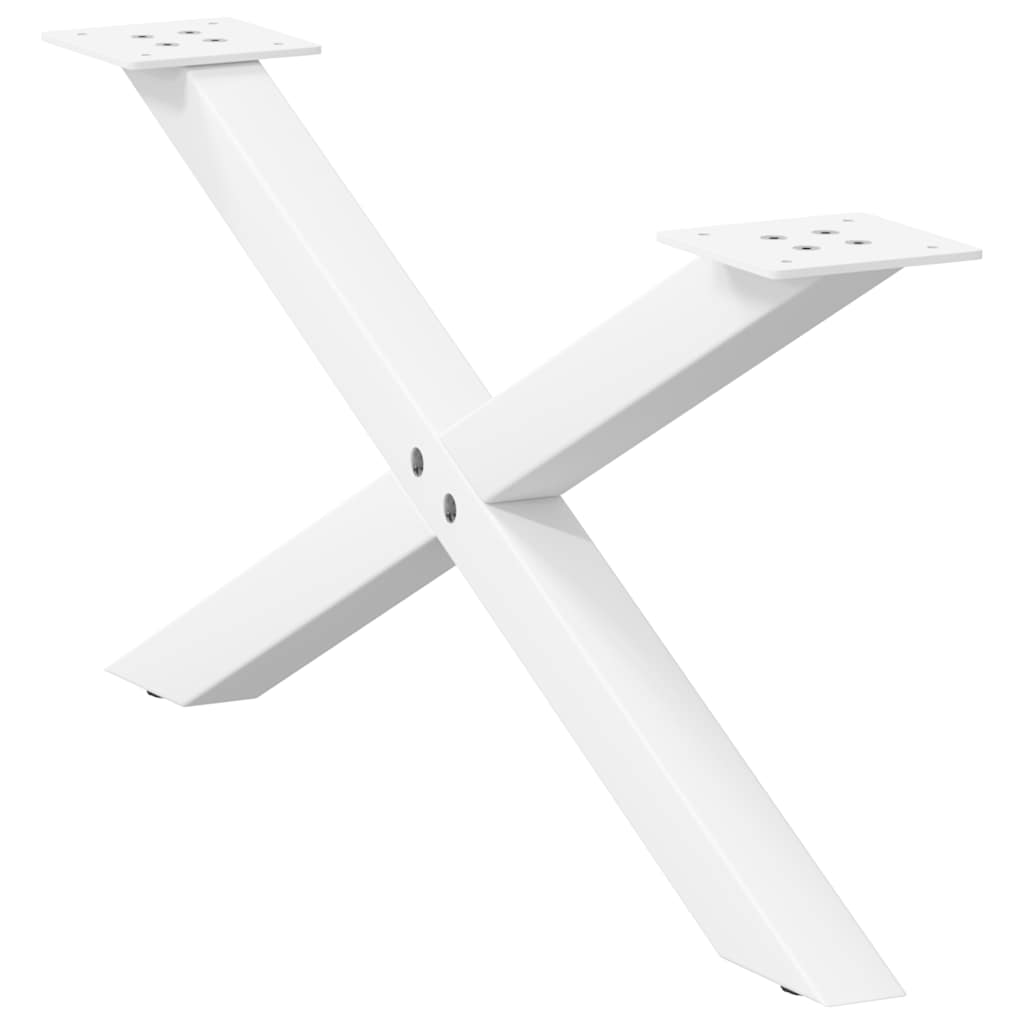 Salongbordben X-formet 2 stk hvit 70 x (30-31) cm stål