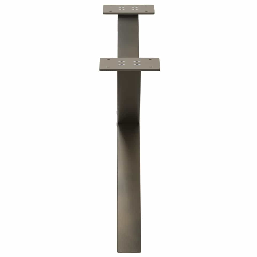 Salongbordben X-formet 2 stk naturstål 70 x (30-31) cm stål