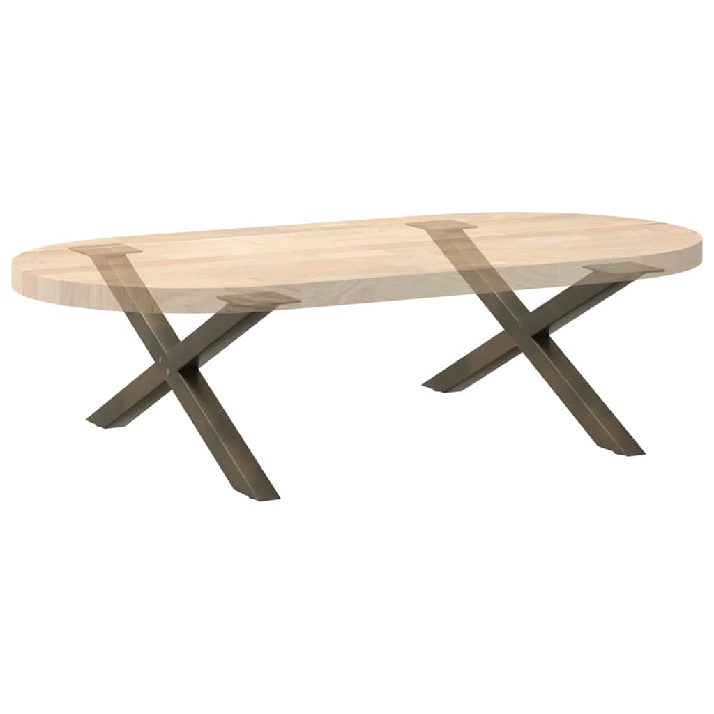 Salongbordben X-formet 2 stk naturstål 70 x (30-31) cm stål