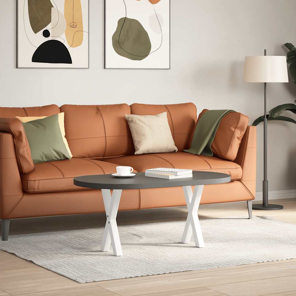 Salongbordben X-formet 2 stk hvit 28 x (42-43) cm stål