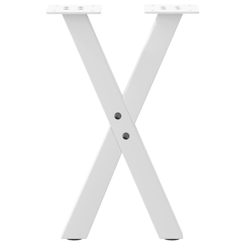 Salongbordben X-formet 2 stk hvit 28 x (42-43) cm stål