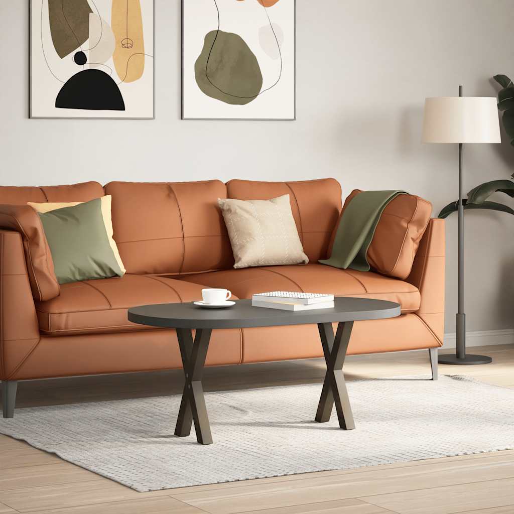 Salongbordben X-formet 2 stk naturstål 28 x (42-43) cm stål
