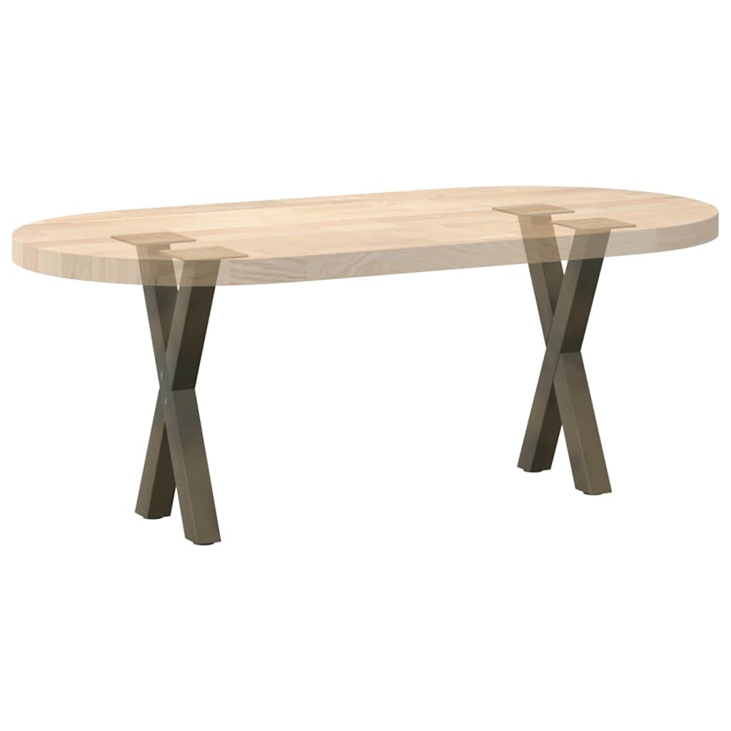Salongbordben X-formet 2 stk naturstål 28 x (42-43) cm stål