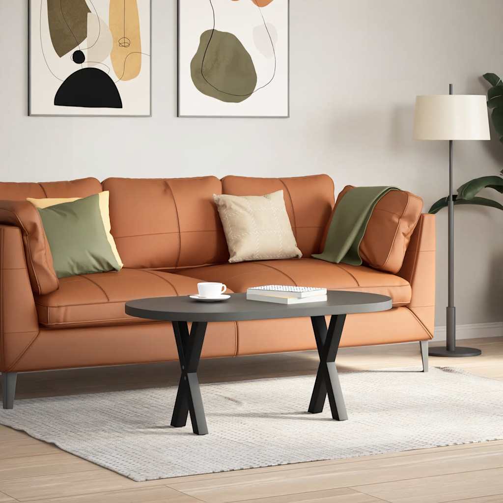 Salongbordben X-formet 2 stk svart 38 x (42-43) cm stål