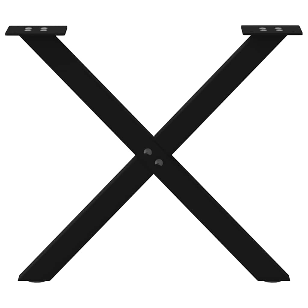 Salongbordben X-formet 2 stk svart 50 x (42-43) cm stål