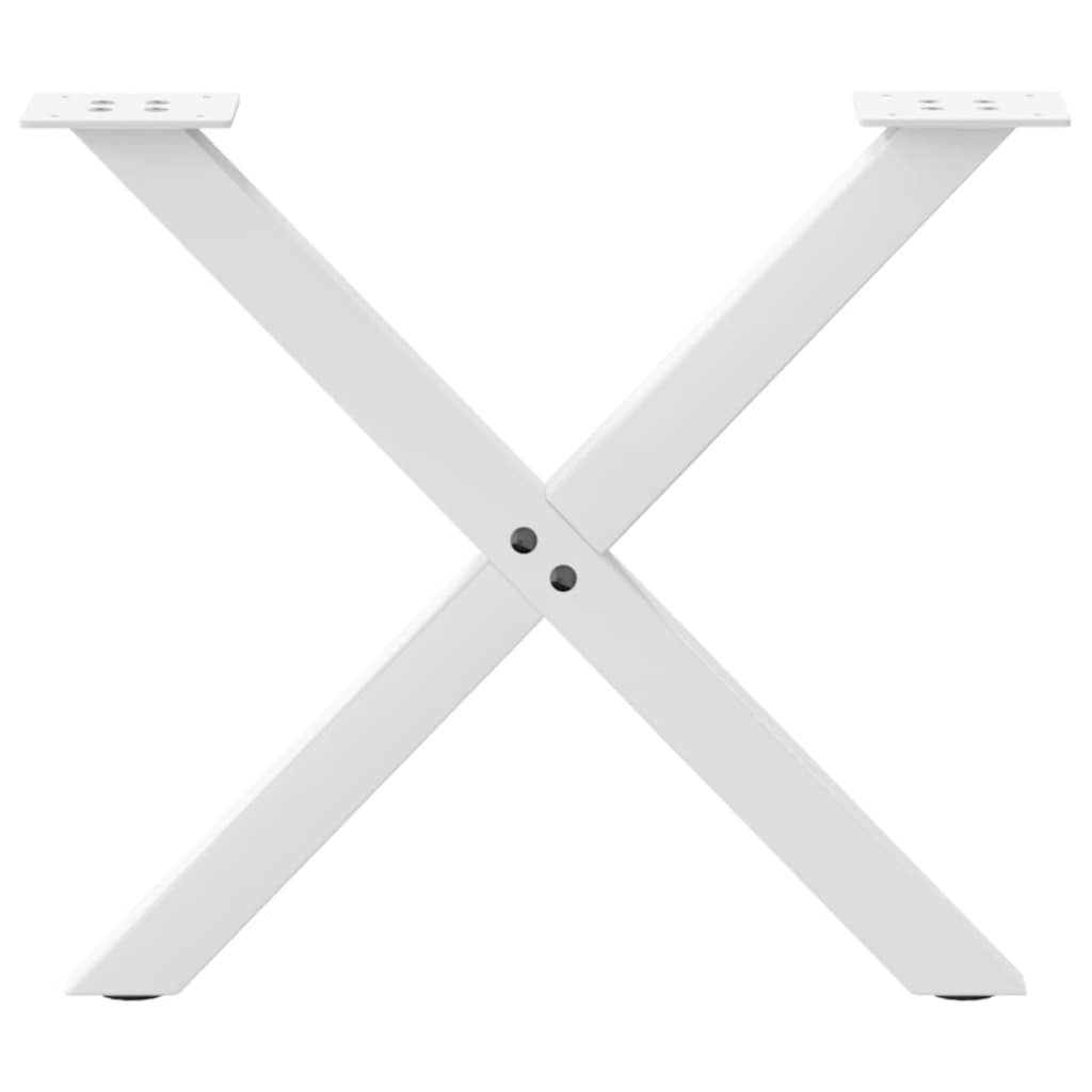 Salongbordben X-formet 2 stk hvit 50x(42-43) cm stål