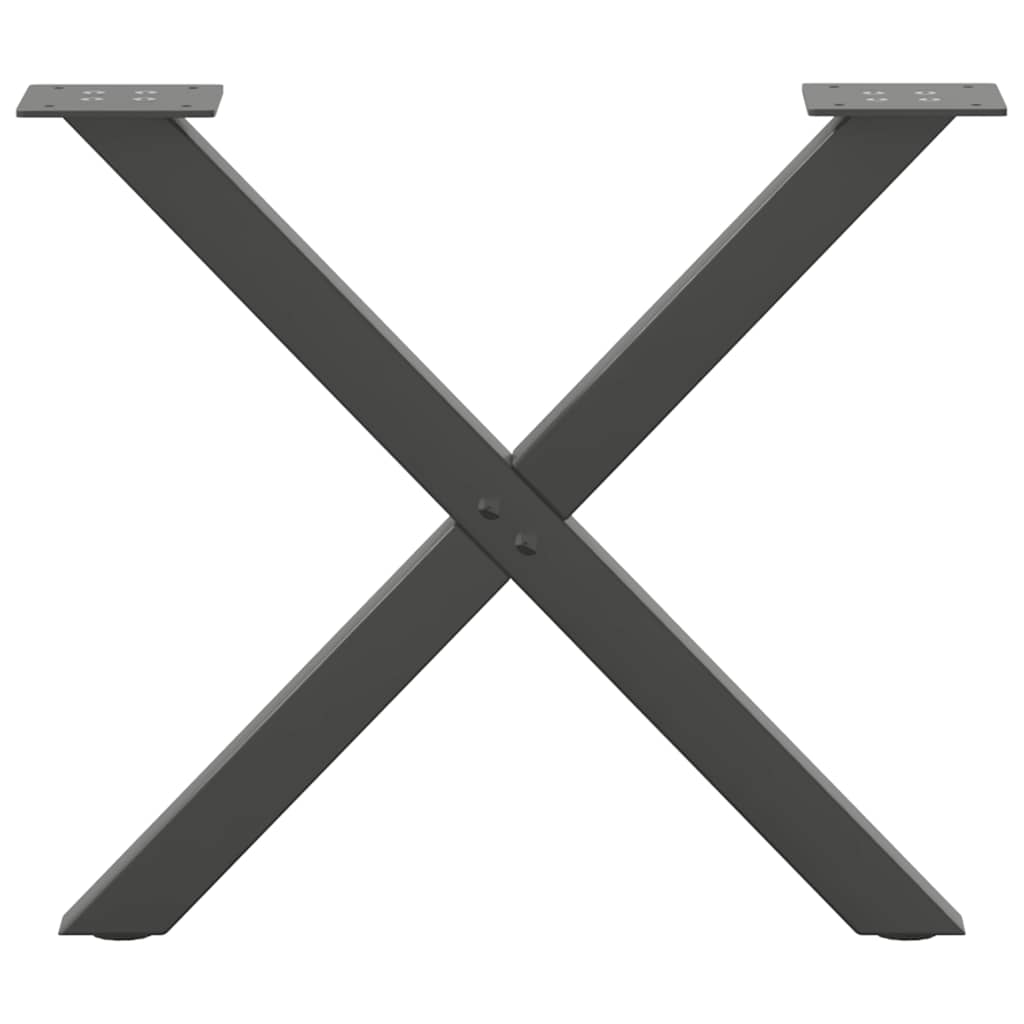 Salongbordben X-formet 2 stk antrasitt 50x(42-43) cm stål