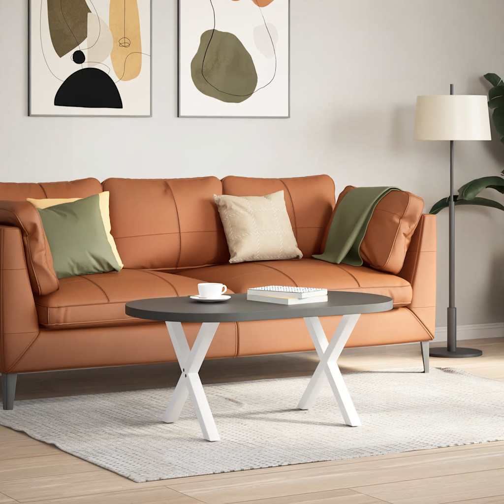 Salongbordben X-formet 2 stk hvit 60 x (42-43) cm stål