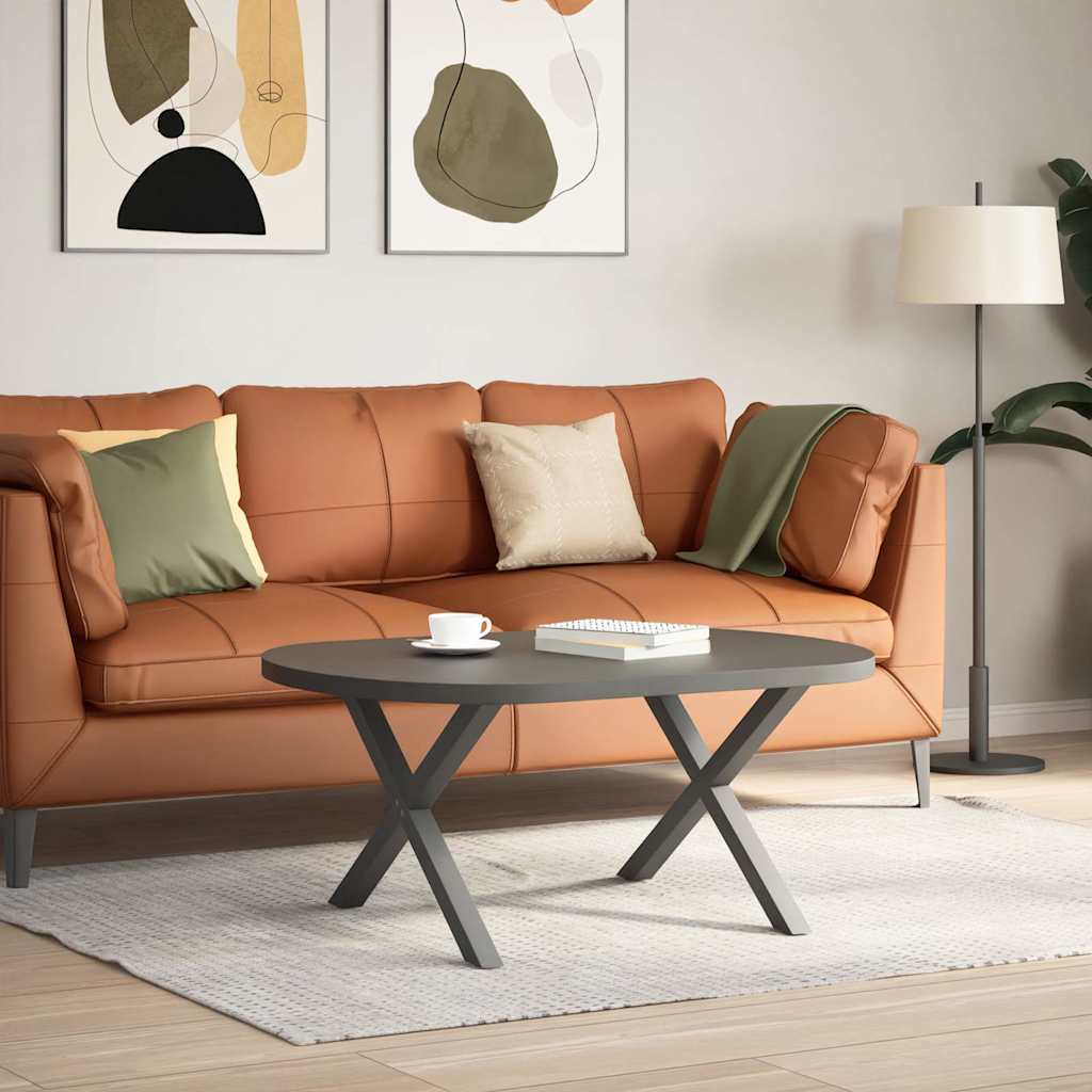 Salongbordben X-formet 2 stk antrasitt 70 x (42-43) cm stål